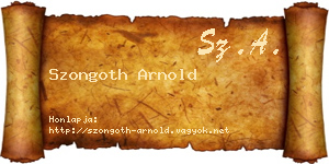 Szongoth Arnold névjegykártya